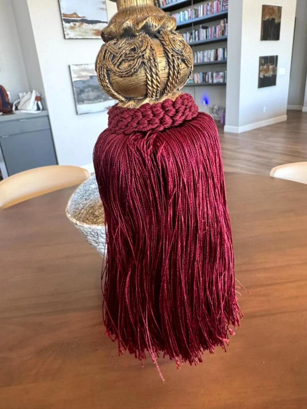 Burgundy and Gold Curtain Drapery Tie-Back Tassel 24